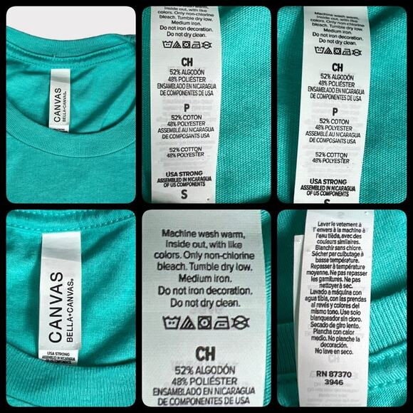 Bella Canvas MOTHER Tee Shirt Top Short Sleeve Crew Neck Turquoise Small - Picture 5 of 10